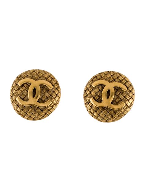 chanel basket weave clip on earring|chanel earrings uk.